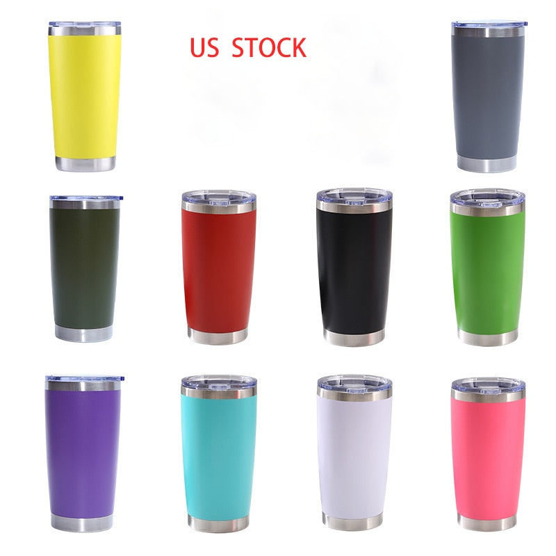 12 Pcs Tumbler with Lid Metal Straw Cup