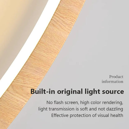 Nordic LED Solid wood Circle Wall Lamp