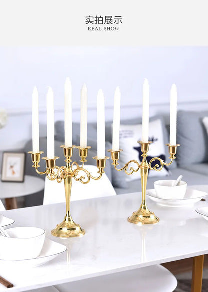 Retro Metal Candlestick Set for Romantic Weddings