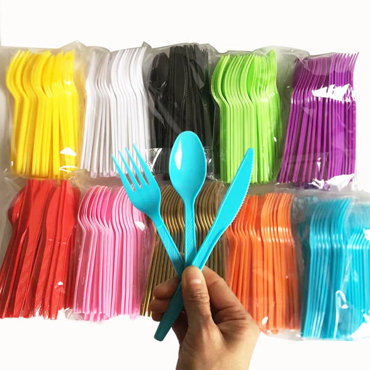 30 Pcs/Set Plastic Cutlery Spoons