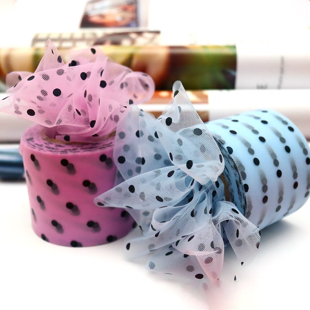 Dotted Tulle Fabric Roll Mesh Point Organza Ribbon