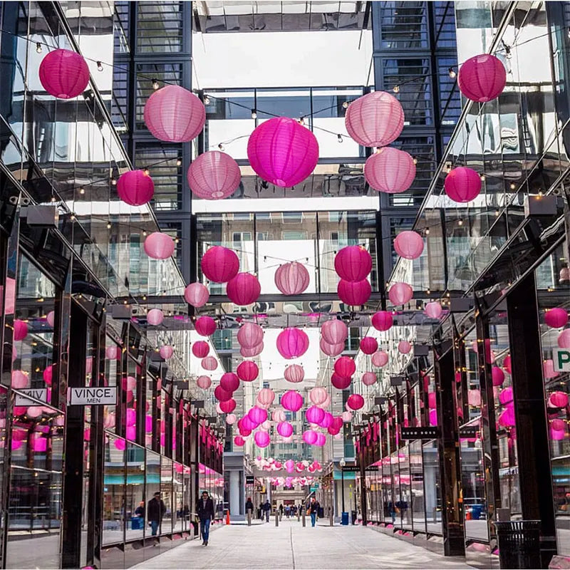 Pink Paper Lanterns for Wedding Decoration