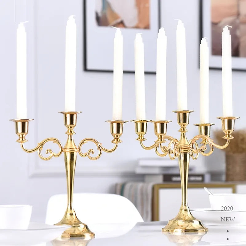 Retro Metal Candlestick Set for Romantic Weddings