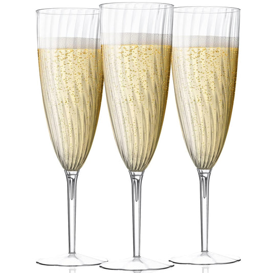 16pcs Plastic Champagne Flutes Glasses