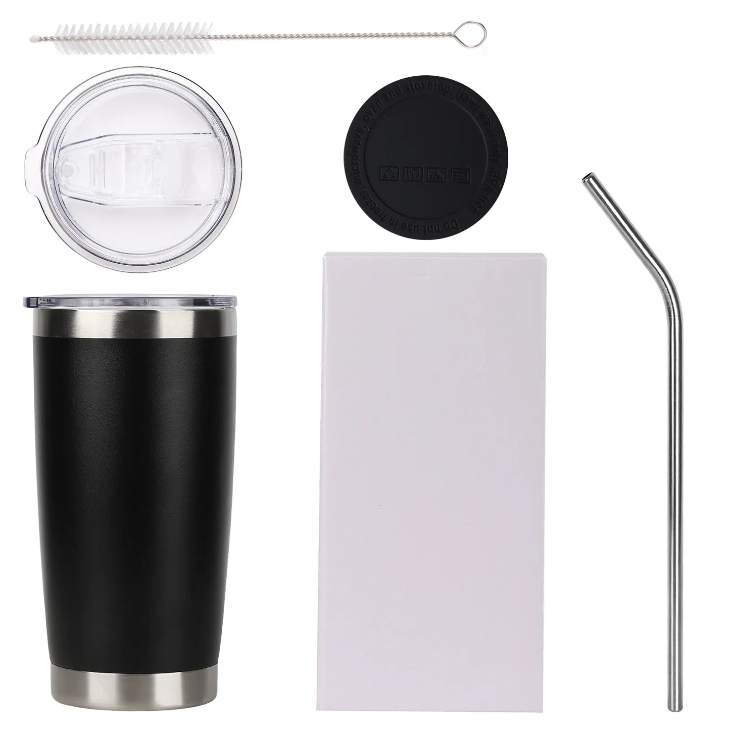 12 Pcs Tumbler with Lid Metal Straw Cup