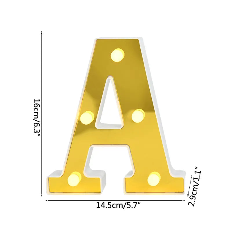 Gold White Luminous 26 English LED Light