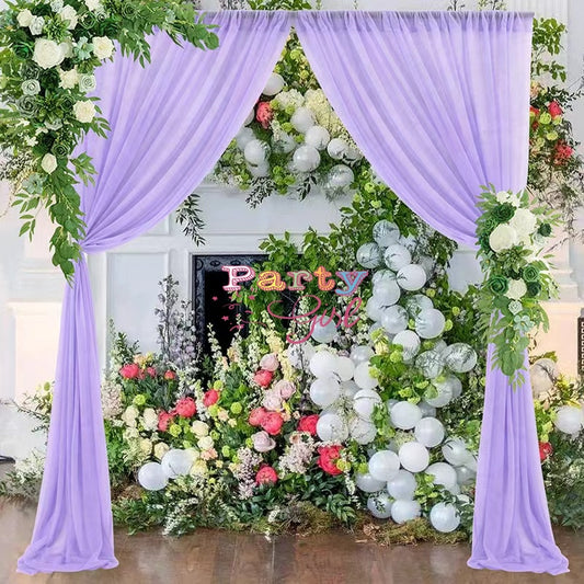 Lilac Color Beauty Yarn Wedding Backdrop Curtain