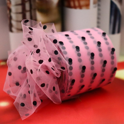 Dotted Tulle Fabric Roll Mesh Point Organza Ribbon