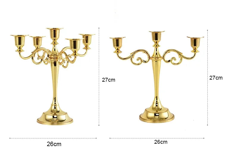 Retro Metal Candlestick Set for Romantic Weddings