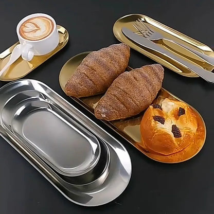 Stainless Steel Gold Dining Plate