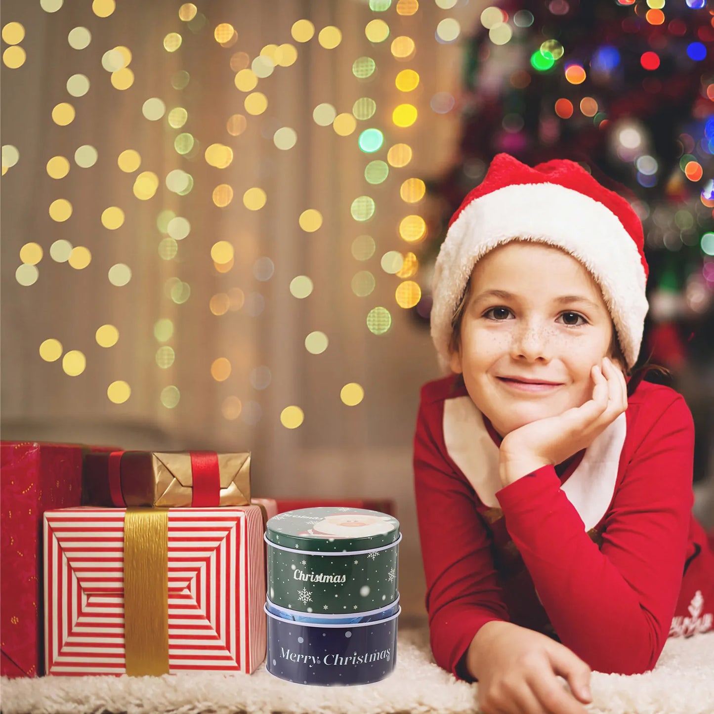 Christmas Cookie Tin Gift Box